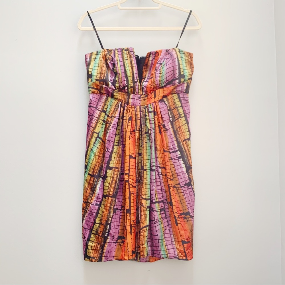Vintage y2k early 2000s BCBG Strapless Silky Cocktail Dress size 10